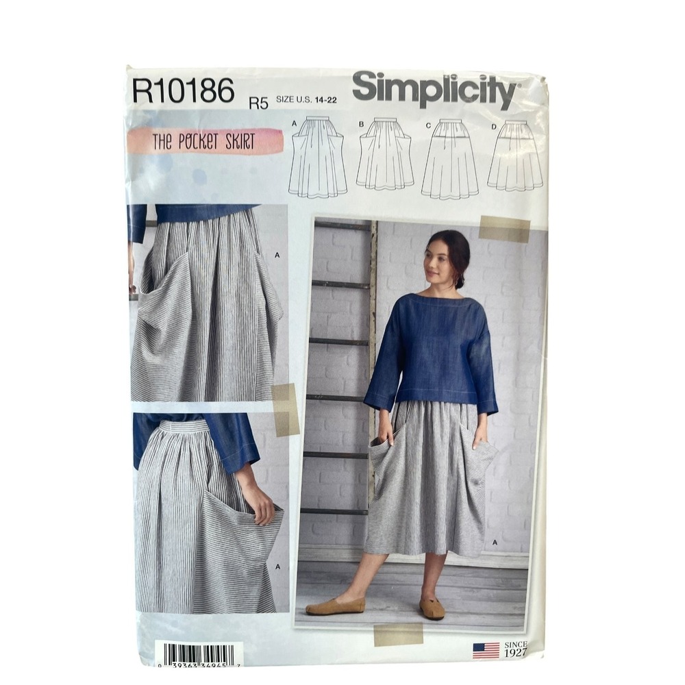 Simplicity R10186 Pocket Skirt US 14-22 Modern Gathered Pleated